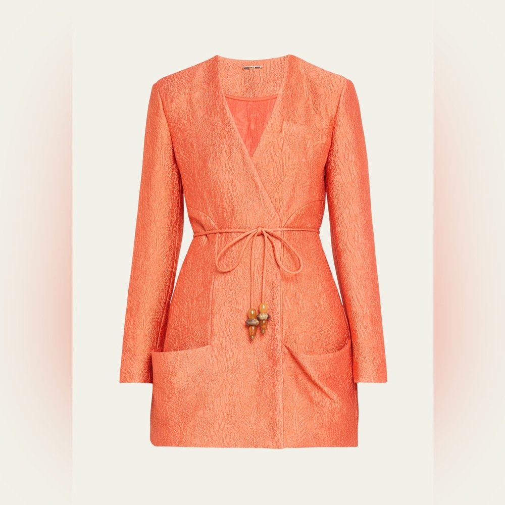 NWT brocade bead belt Alexis long sleeve mini marsci dress